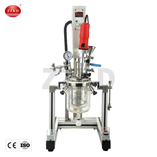 Customized 10L 30L 50L Stirring Mixing Glass Vessel Reactor for Heating and Cooling Batch Reactor Vacuum Emulsifier Mixer